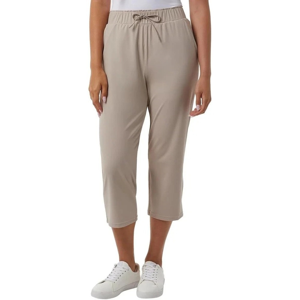32 Degrees Cool Womens Nylon Lux Capri Tan Activewear Pants XL NEW